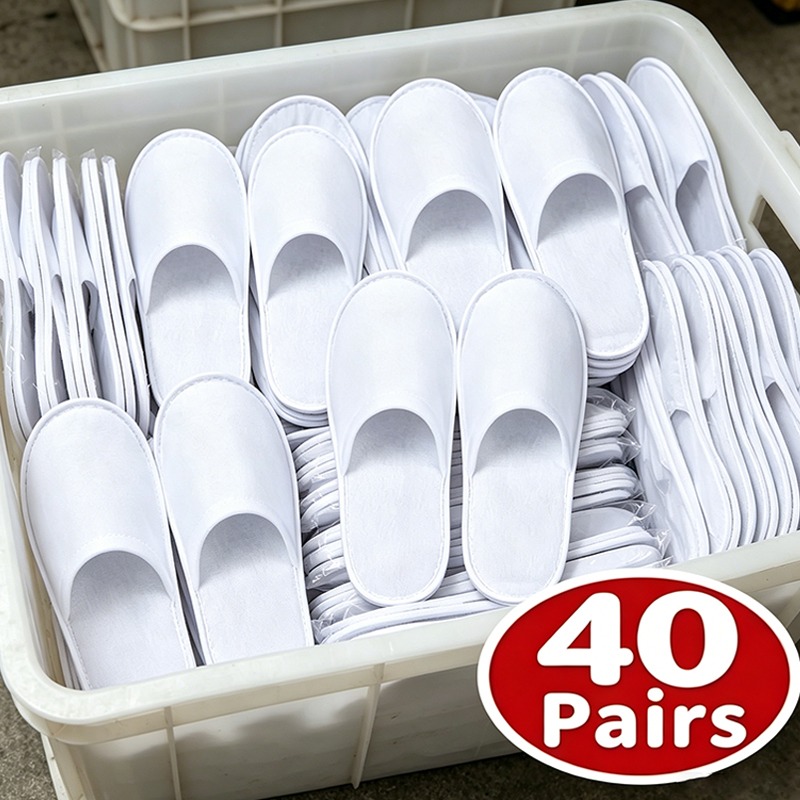 Men Shoes 2026 - 40pairs 2026 White Hotel Slipper Unisex