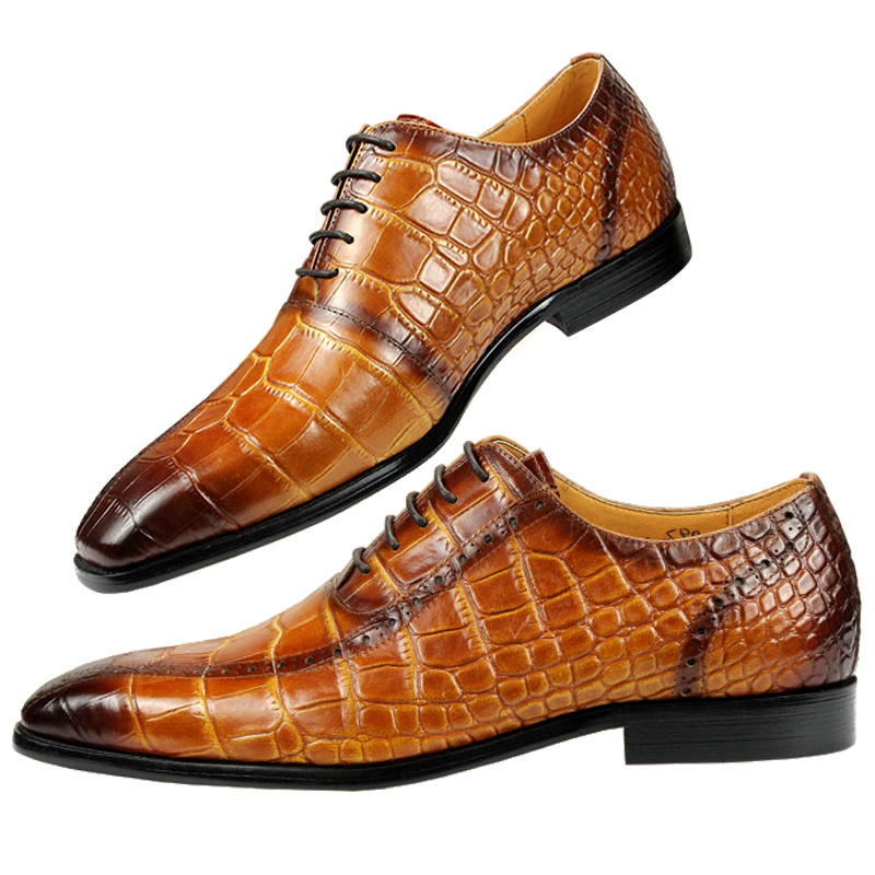 Men Shoes Yellow - High-end Men's Dress Leather Shoes Fashion