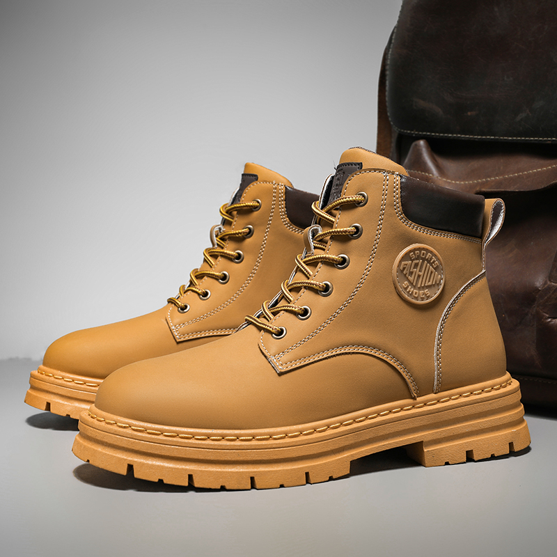 Men Shoes Yellow - Men's high top boots four season