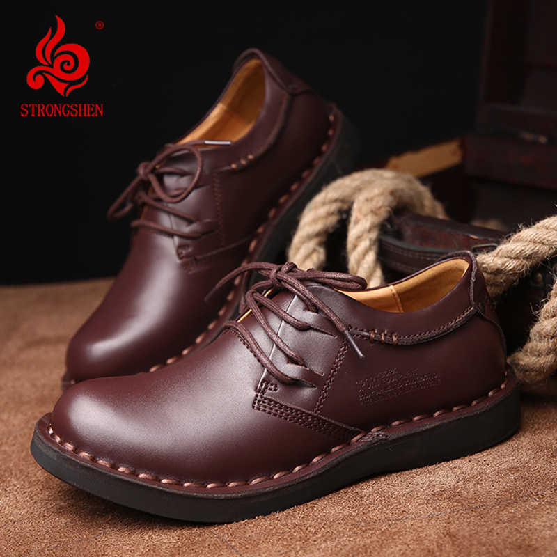 Men Shoes Louboutin - STRONGSHEN Men's Genuine Leather Shoes Comfortable