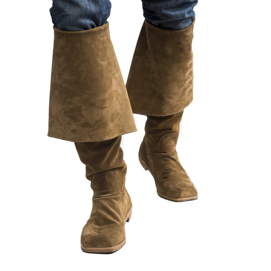 Shoes Heels Men - Men's Suede Slouchy Knee-High Boots Oversized