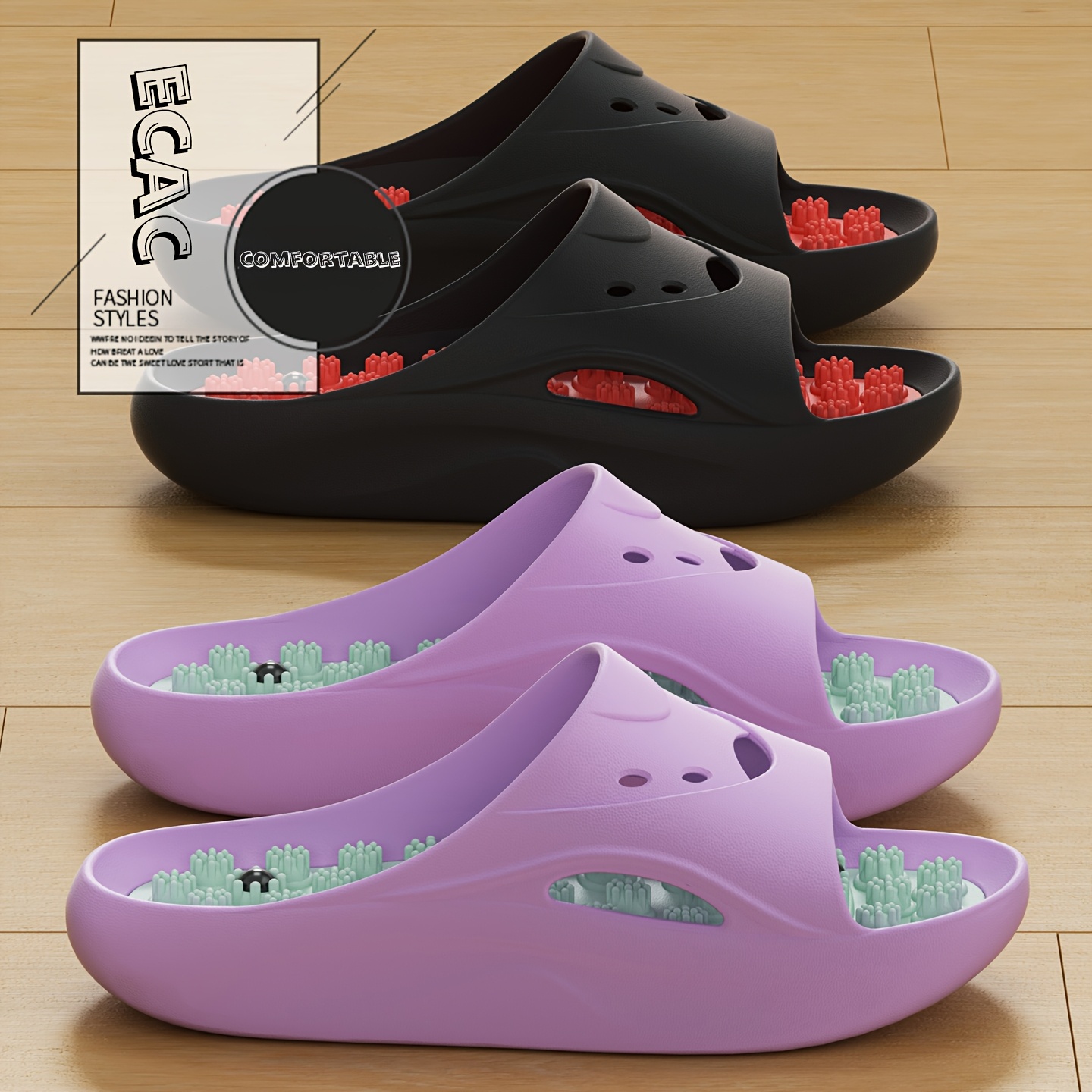 Men Shoes Size To Women - Women Men EVA Massage Slippers Thick
