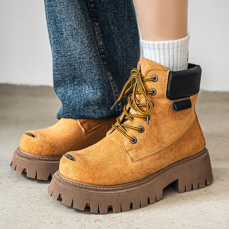 Men'S Shoes For Work - Classic High Top Boots Outdoor Leather