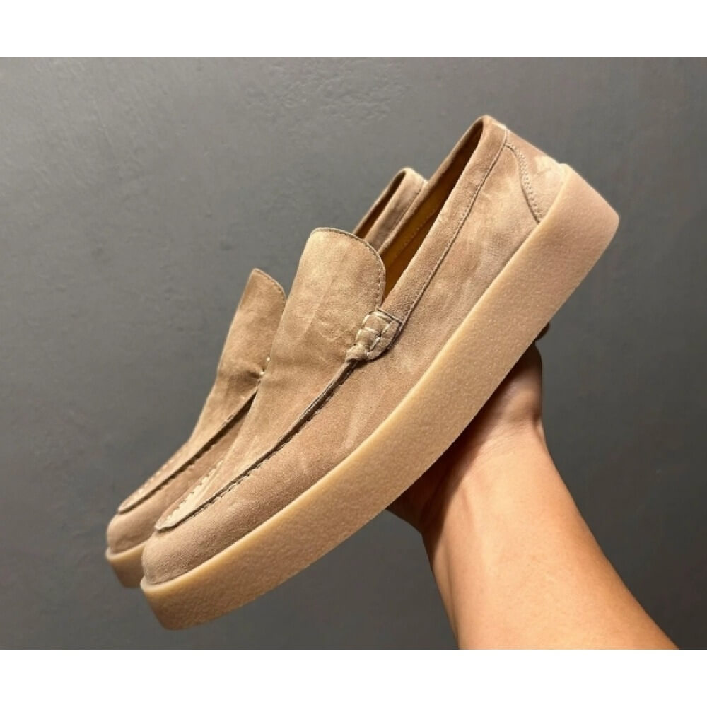 Men'S Shoes Smart - Luxury Beige Suede Platform Loafers –