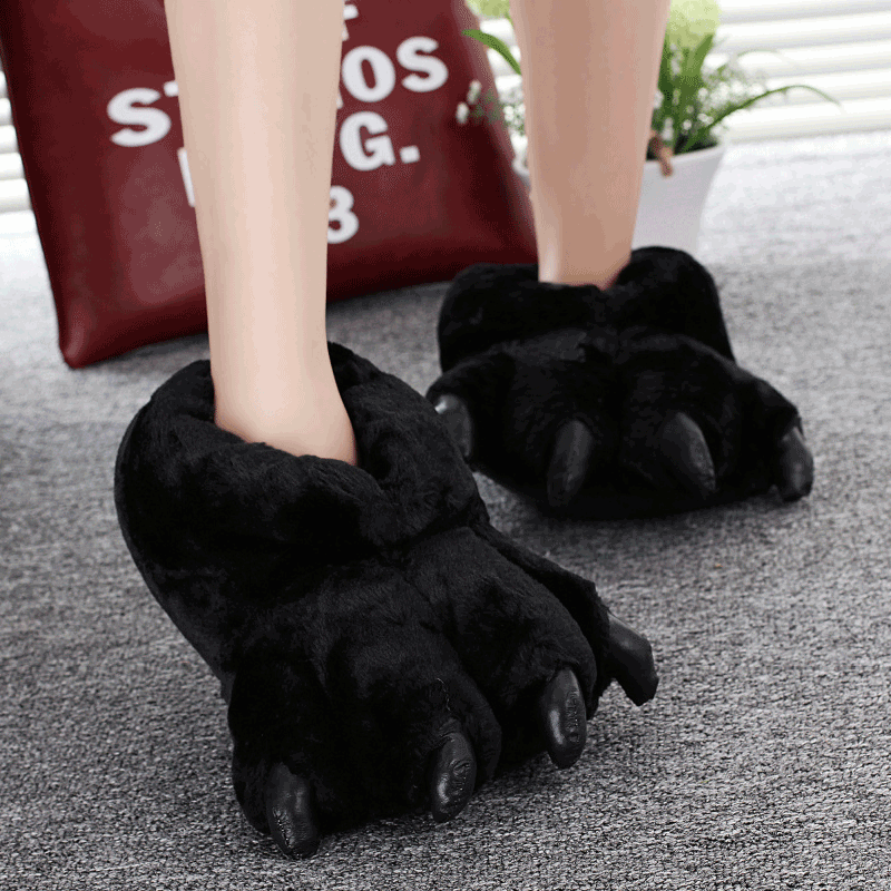 Men Shoes Size To Women - Size 35-43 Black Animal Paw Shoes