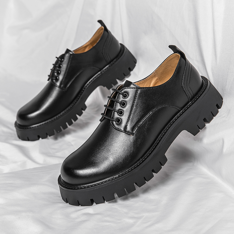 Men Shoes Louboutin - Platform Male Big Head Leather Young