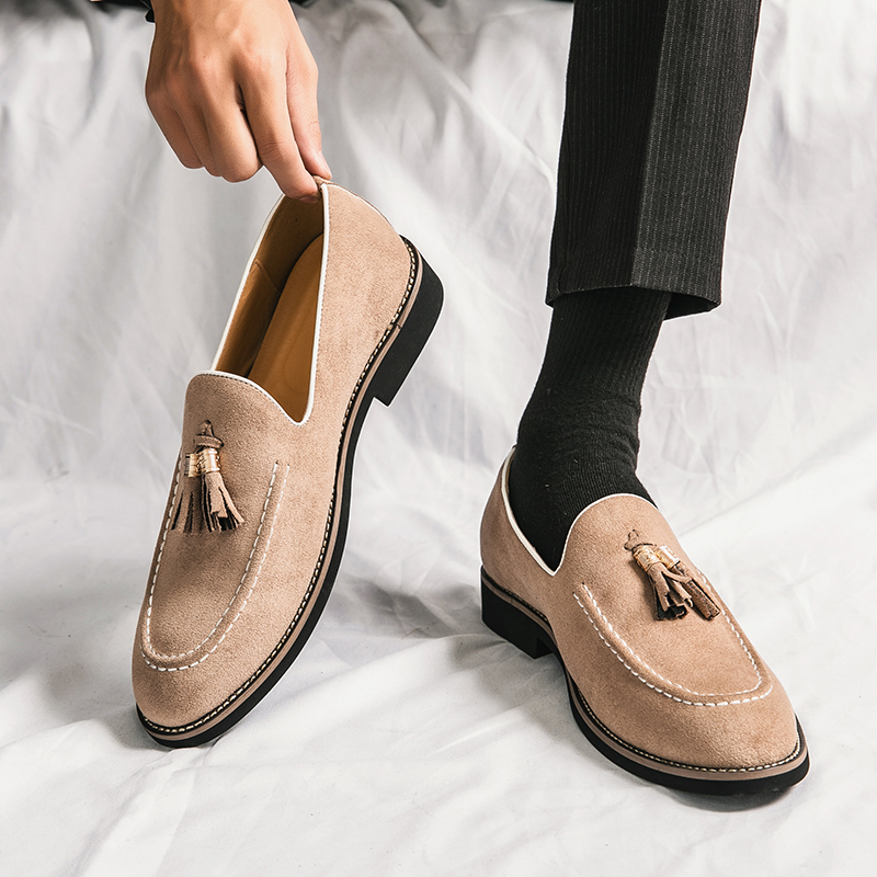 Men Shoes Louboutin - Italian Brand Cowhide Suede Pointed Toe