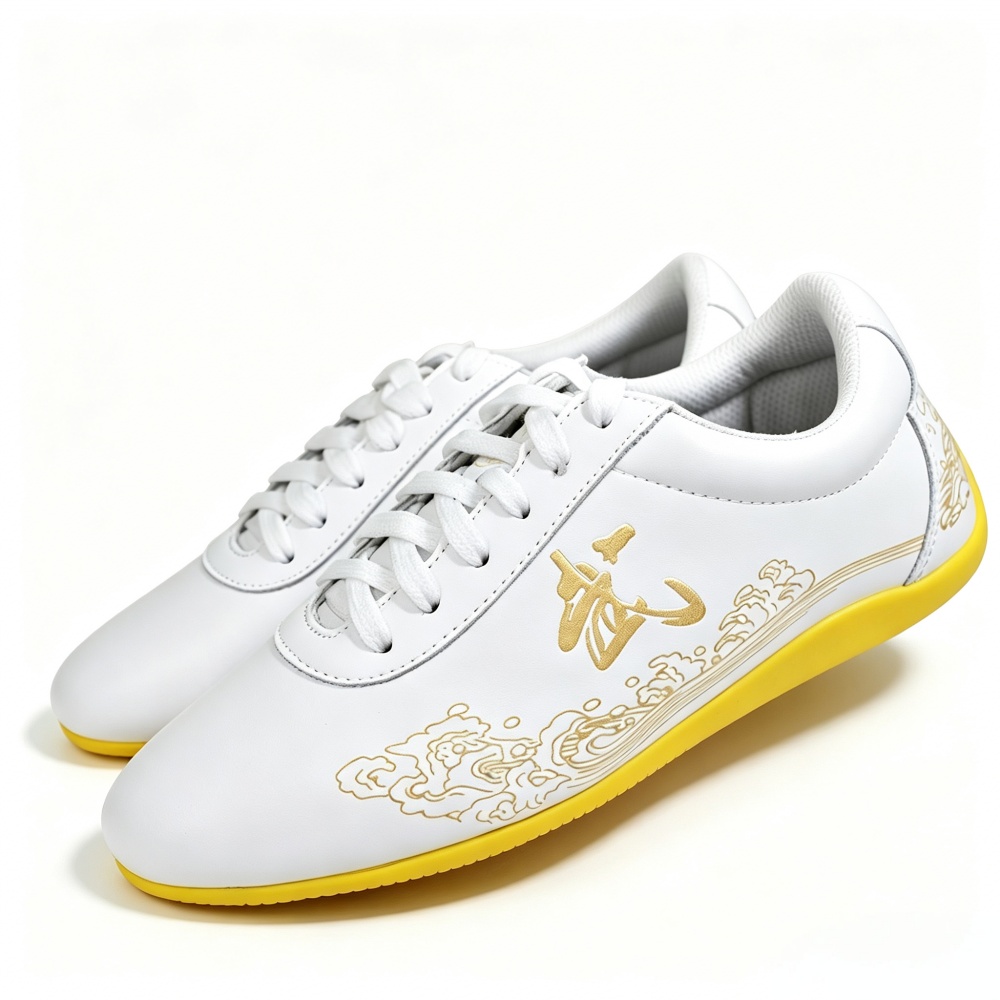 Men Shoes Yellow - Genuine Leather Tai Chi Shoes Wu