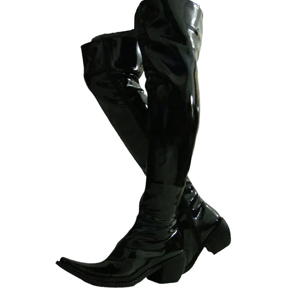 Shoes Heels Men - Fashion Men Patent Leather Over The