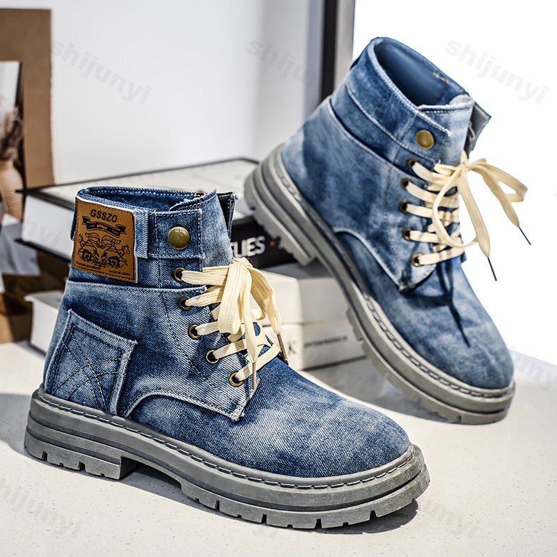 Men'S Shoes For Work - Men Retro Canvas Boots 2025 Trendy