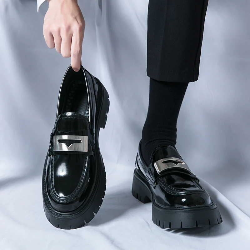 Men Shoes Prada - Platform New Men's Dress Leather Shoes