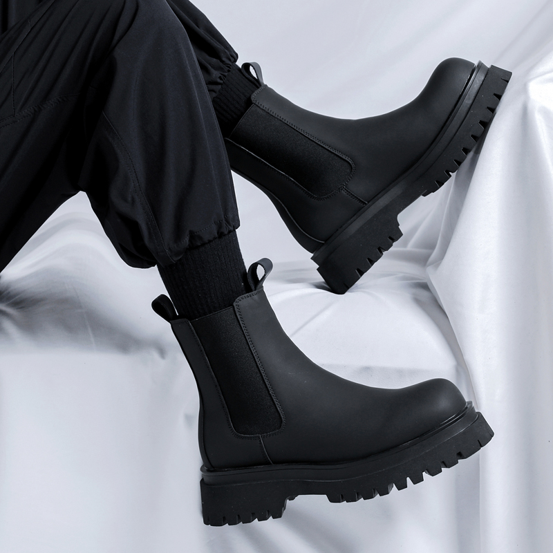 Men Shoes Branded - 2026 Platform Black High Top Boots