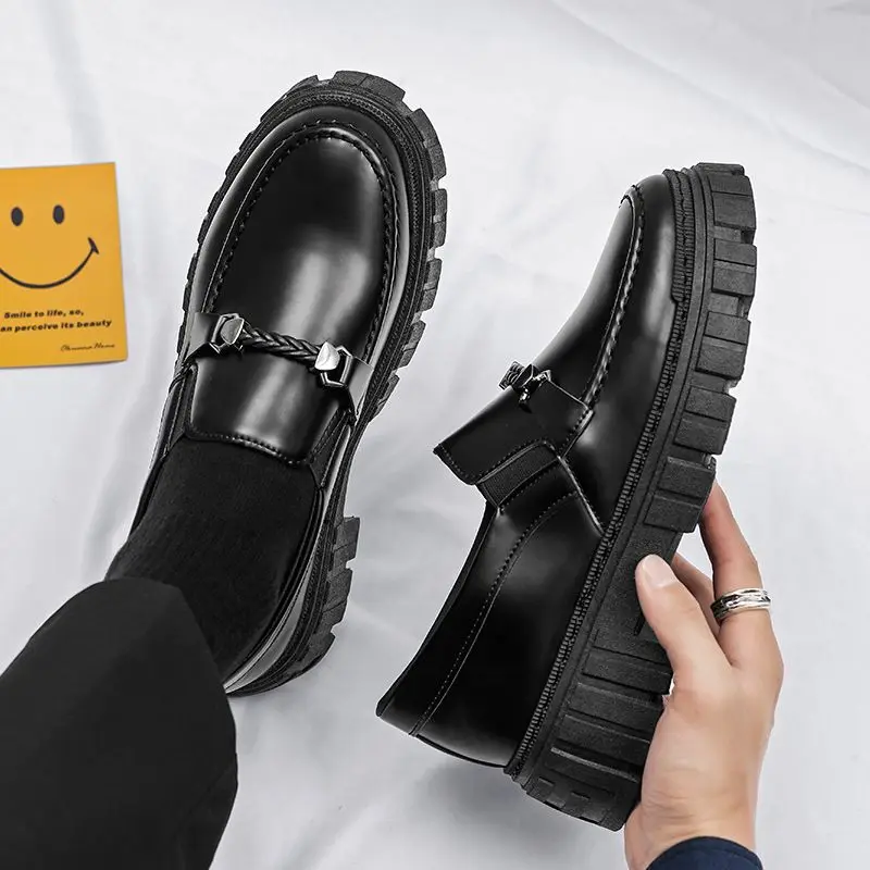 Men Shoes Prada - Platform Men's Leather Loafers Shoes Dress