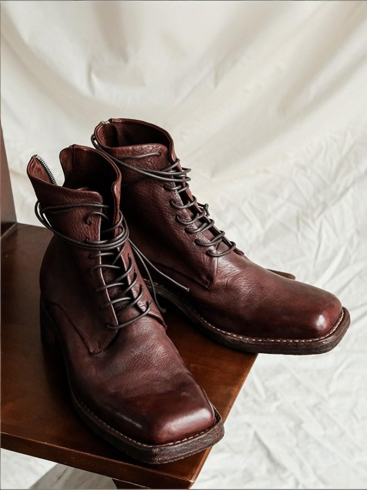 Retro Fashion Male Zipper Genu - Men'S Shoes To Increase Height recension och pris