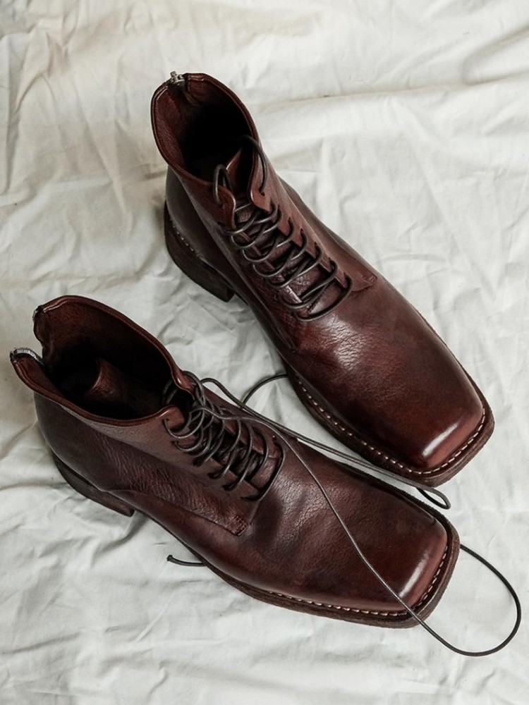 Retro Fashion Male Zipper Genu - Men'S Shoes To Increase Height recension och pris