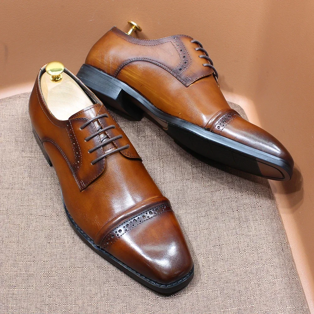 Sturdy Cap-Toe Oxfords Genuine - Men'S Shoes Smart recension och pris