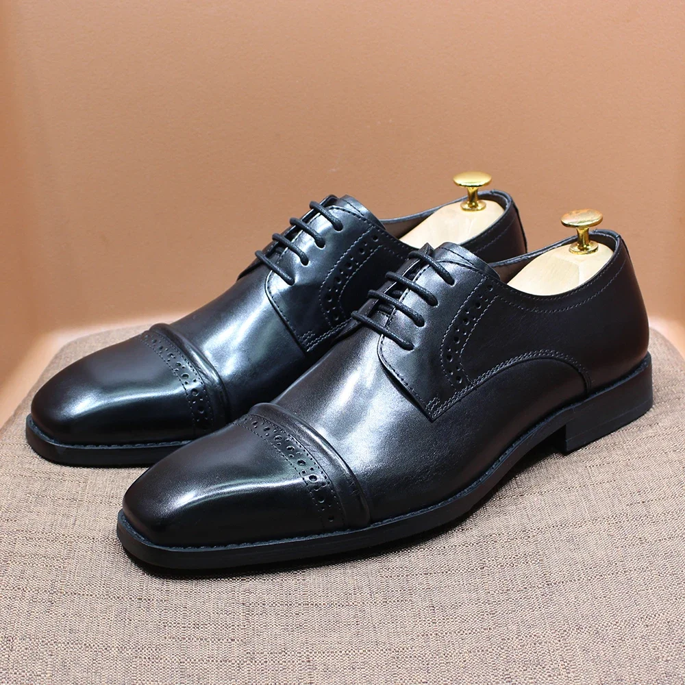 Sturdy Cap-Toe Oxfords Genuine - Men'S Shoes Smart recension och pris
