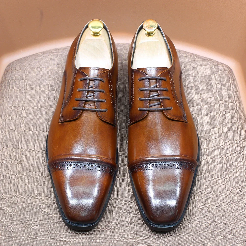 Sturdy Cap-Toe Oxfords Genuine - Men'S Shoes Smart recension och pris