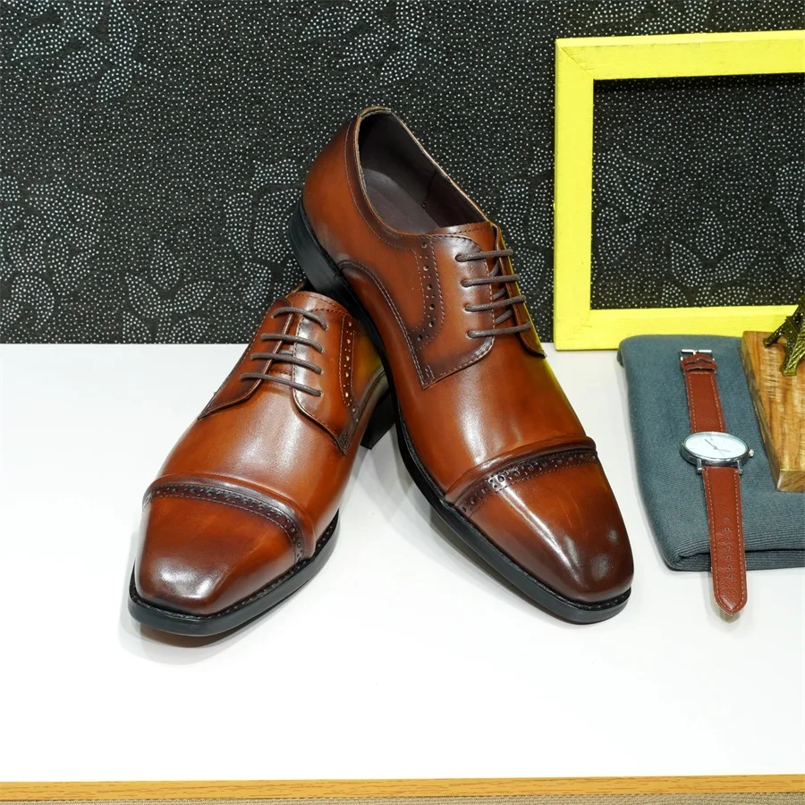 Sturdy Cap-Toe Oxfords Genuine - Men'S Shoes Smart recension och pris