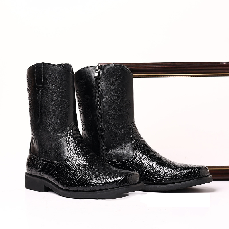 Men's Crocodile-Print Leather  - Shoes Heels Men recension och pris
