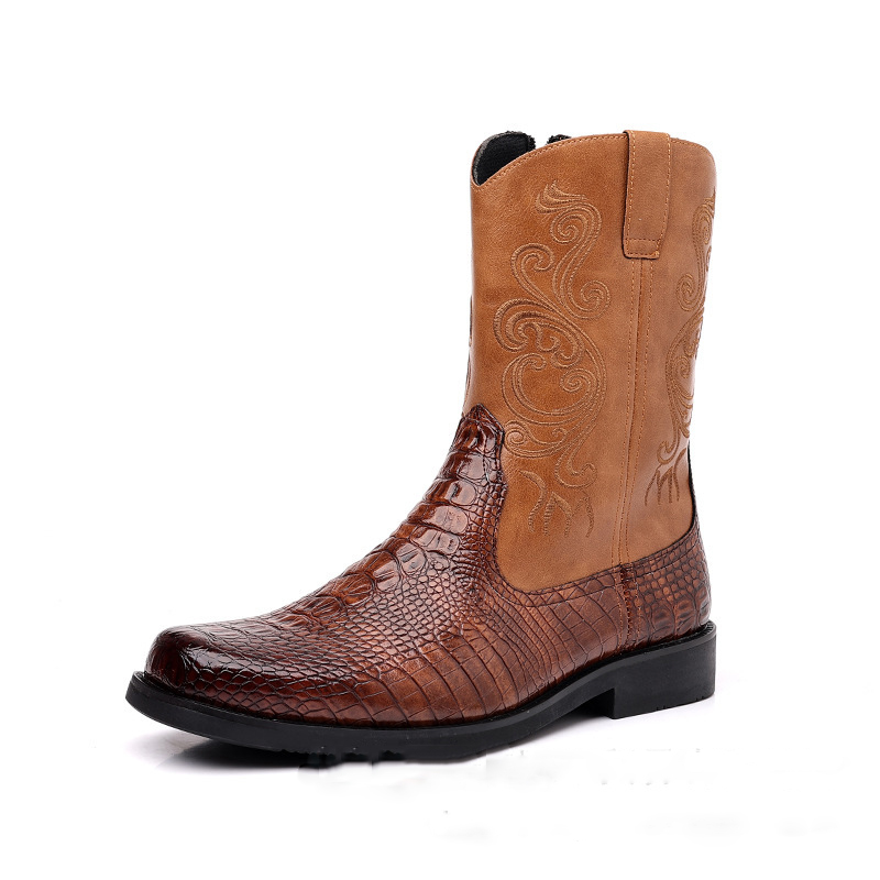 Men's Crocodile-Print Leather  - Shoes Heels Men recension och pris