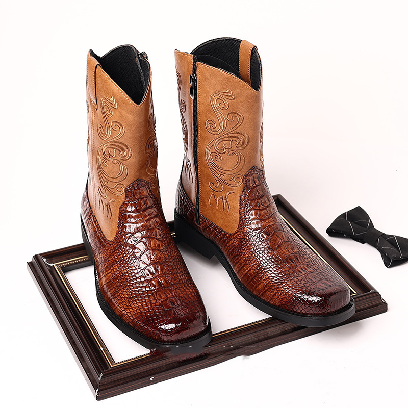 Men's Crocodile-Print Leather  - Shoes Heels Men recension och pris