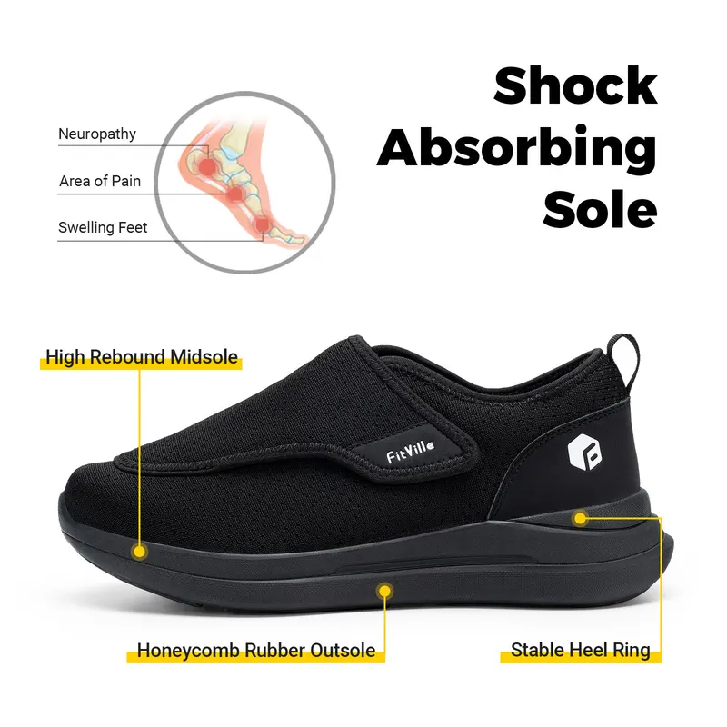 FitVille Extra Wide 2E Men'S D - Men'S Shoes Diabetic recension och pris