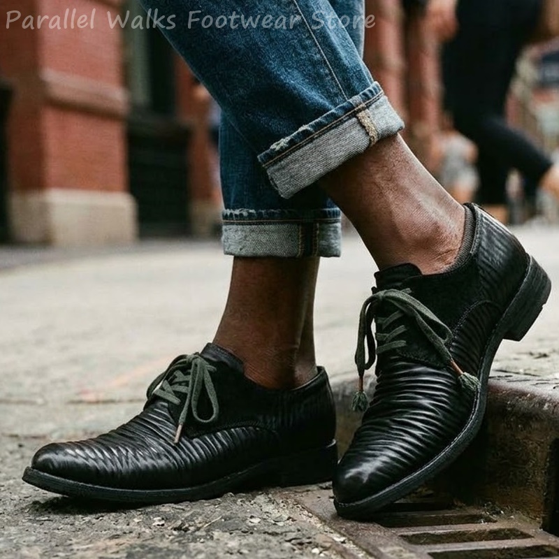 Mens Pleated Leather Derby Sho - Men'S Shoes Smart recension och pris