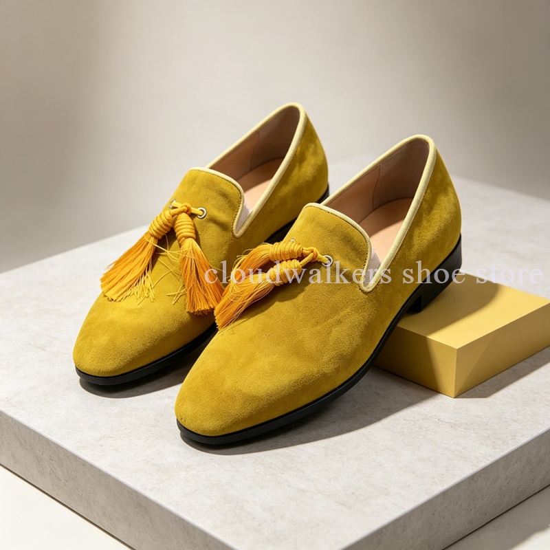 Men's Mustard Yellow Suede Tas - Men Shoes Yellow recension och pris