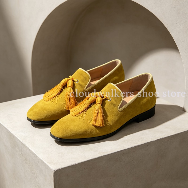 Men's Mustard Yellow Suede Tas - Men Shoes Yellow recension och pris
