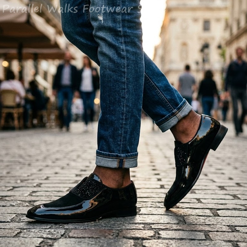 Men Black Patent Faux Suede Rh - Men'S Shoes Smart recension och pris