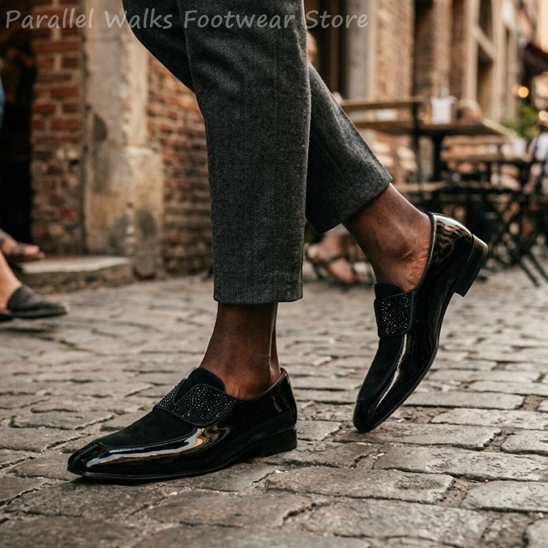 Men Black Patent Faux Suede Rh - Men'S Shoes Smart recension och pris