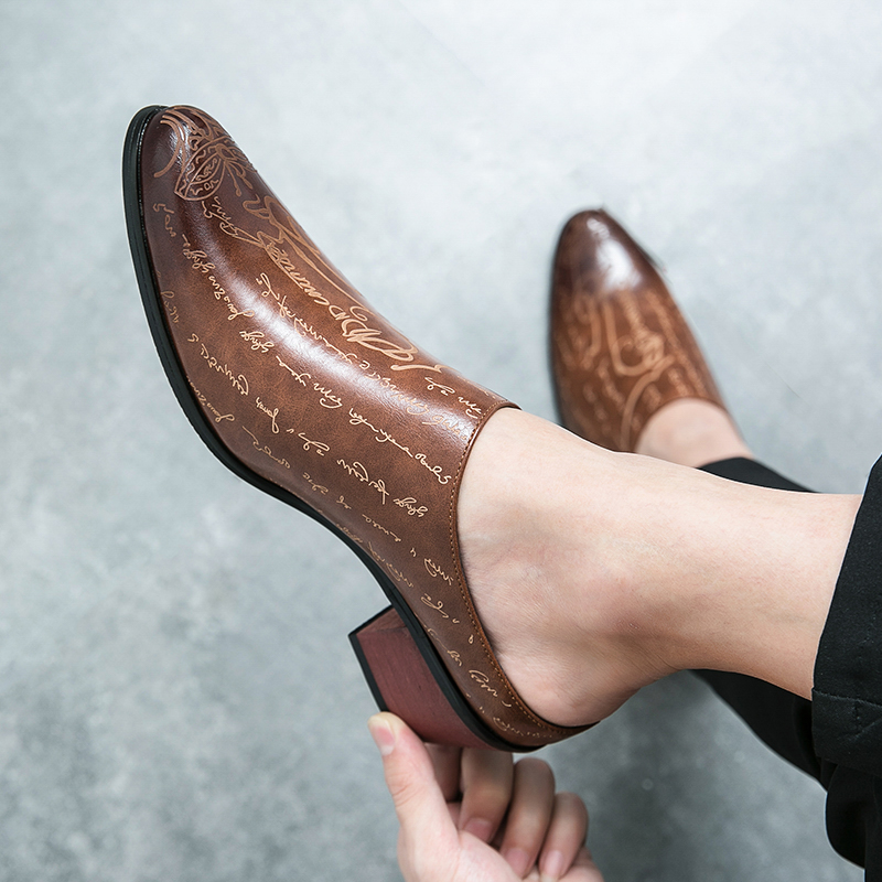 Men Brown Leather Mules Slippe - Shoes Heels Men recension och pris