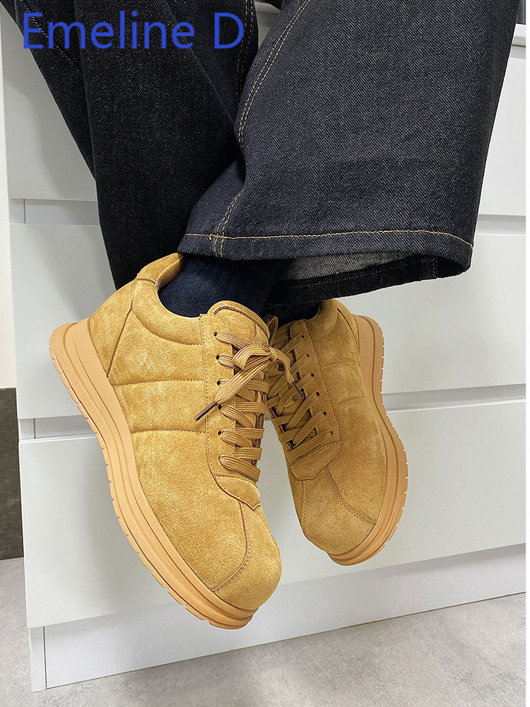 Yellow Thick Soled Lace Up Bre - Men Shoes Yellow recension och pris