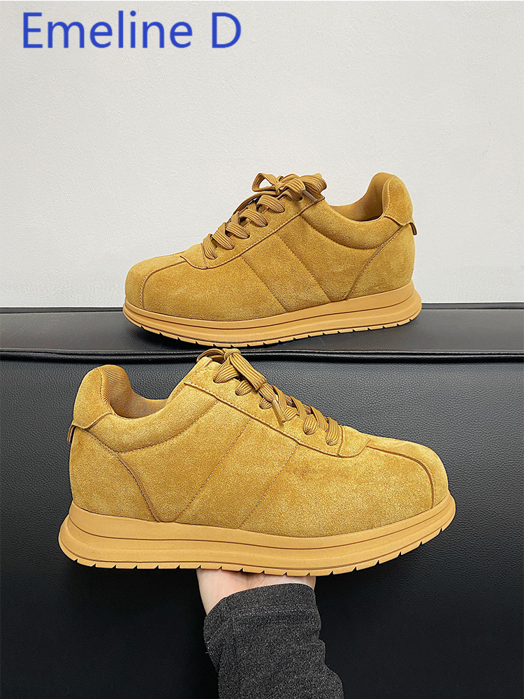 Yellow Thick Soled Lace Up Bre - Men Shoes Yellow recension och pris